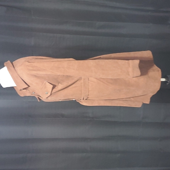 Rust corduroy button up/belted shirt dress - Picture 7 of 8